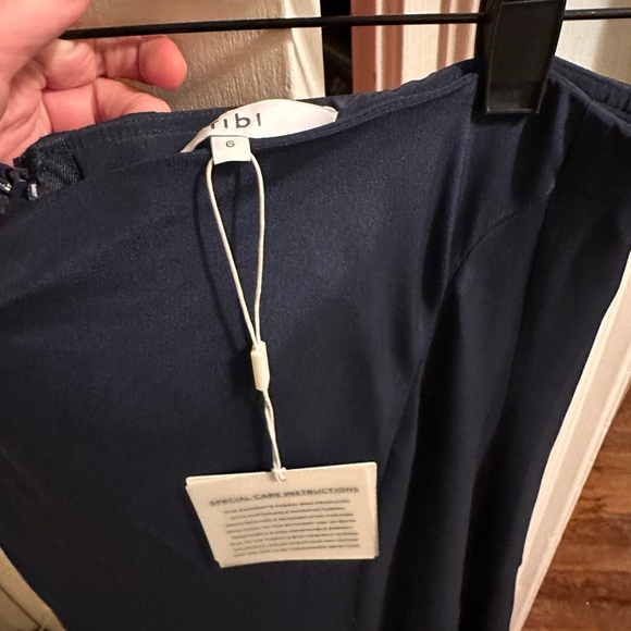 Tibi 4-Ply Silk Strapless Sculpted Dress - Dark Navy - Picture 8 of 10